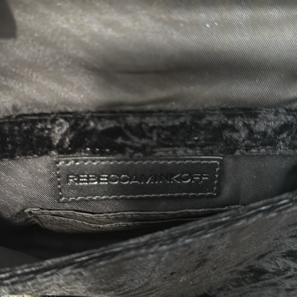 Rebecca Minkoff Black Velvet Shoulder Bag Crossbody Bag - Picture 5 of 6